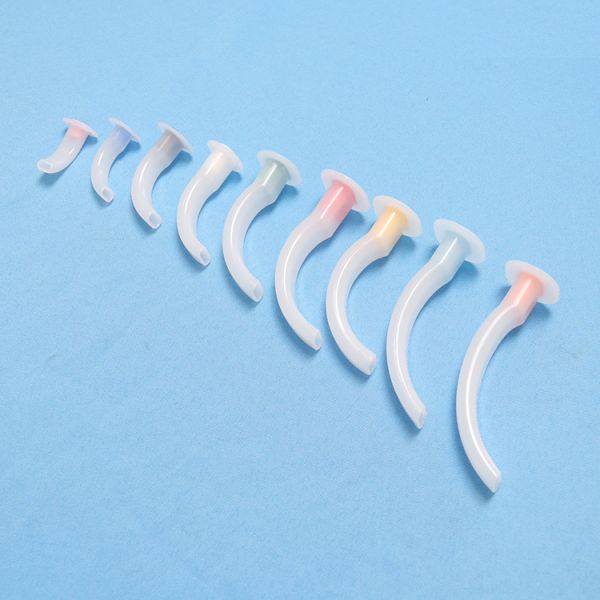 High quality different sizes 40mm-120mm color code medical paryngeal guedel airway for single use