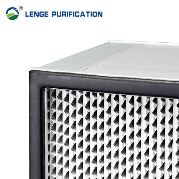 E12 99.5 % Stainless Steel Separator Cleanroom Hepa Pleated Filter With Glass Fibre