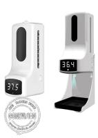 Dispensador automático del gel de la mano de la alarma anormal de la temperatura del termómetro de K9 IR con la bandeja del descenso