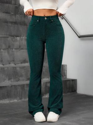 Dark green jeans corduroy stretch bell bottoms