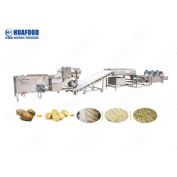 Combined Peeling Slicing Cutting Fruit And Vegetable Processing Line