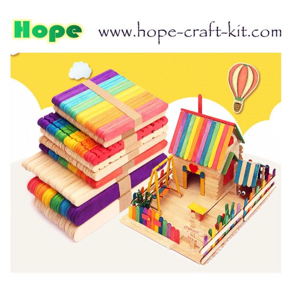 Serrated / jagged natural color, multi-colored wooden craft sticks with teeth for hobbies and children DIY hand-craft