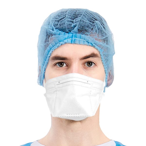 Hubei Haixin N95 Disposable Respirator Mask Particle Resistant FFP2 Duck Bill V Shape with White Tie-on Earloop Medical Masks