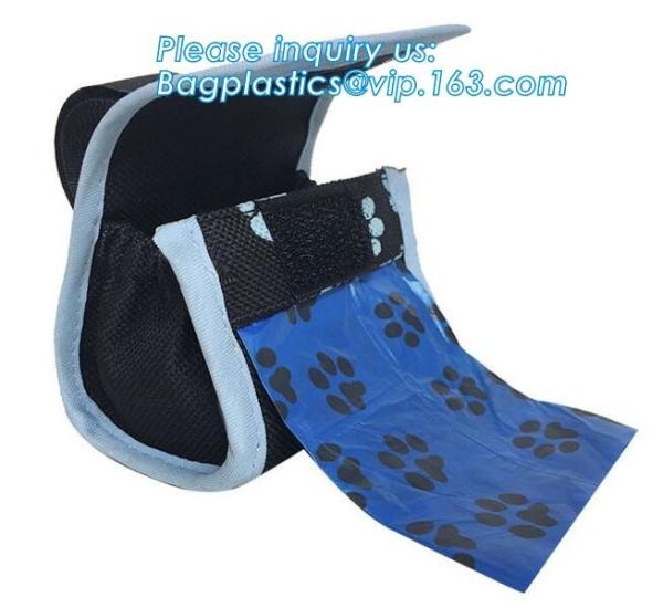 LED Flashlight Dog Waste Bag Dispenser Holder with Pet Waste Bag Poop Roll Bags, BPI ASTM D6400 EN13432 Approval Customi