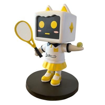 Figura de fibra de vidro escultura menina de tênis para vitrine