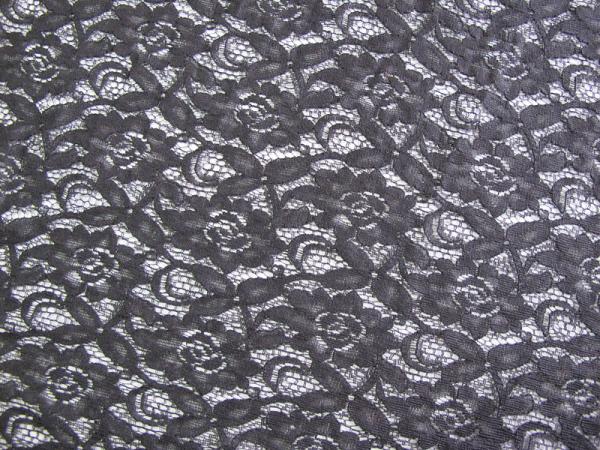 150cm Water Soluble Cotton Nylon Lace Fabric Black Knitted CY-LW0032
