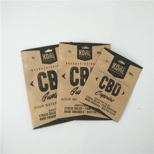 Sachets en matière plastique rescellables empaquetant le papier d'aluminium Papier d'emballage de sacs en papier écologiques de CBD à l'intérieur