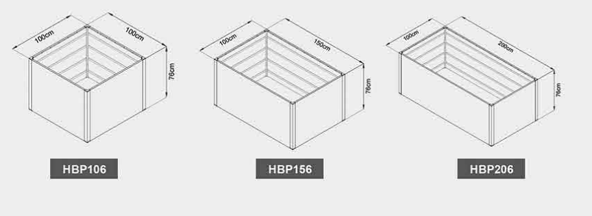 Medium End Metal Raised Garden Beds 100cm 150cm 200cm Metal Garden Planter Box