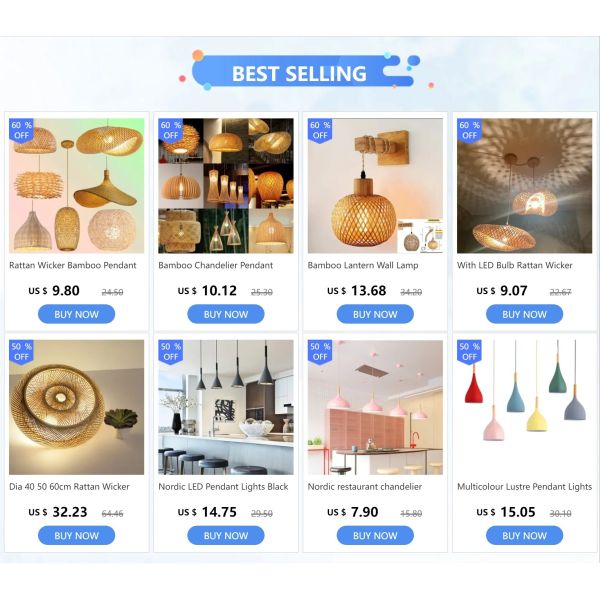 Study Room Lights Parlor home decor Southeast Asia Bamboo Conch Pendant Lamp(WH-WP-110)