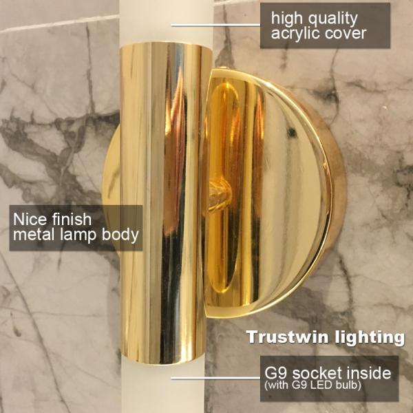 Modern metal tube pipe up down LED wall lamp light sconce Bedroom foyer washroom living room toilet wall ight (WH-OR-09）