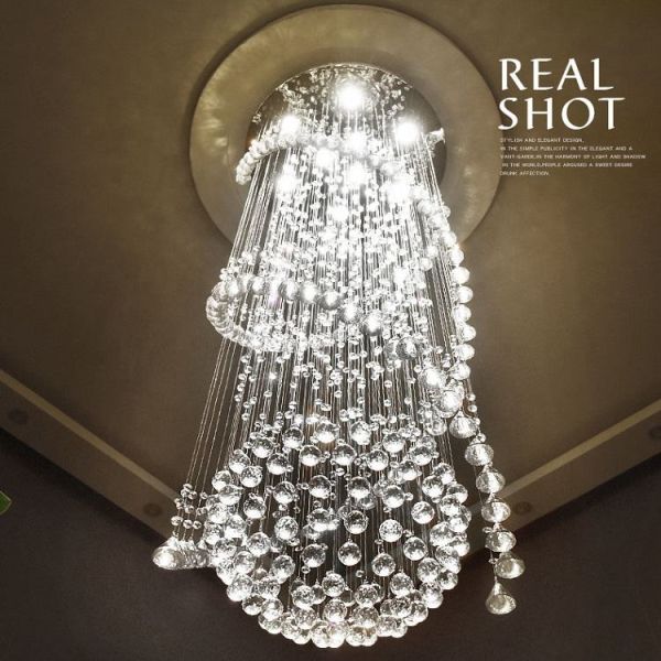 Стеклянная роскошная хрустальная люстра приведенная для обедать изготовленная на заказ большая современная нордическая свадьба