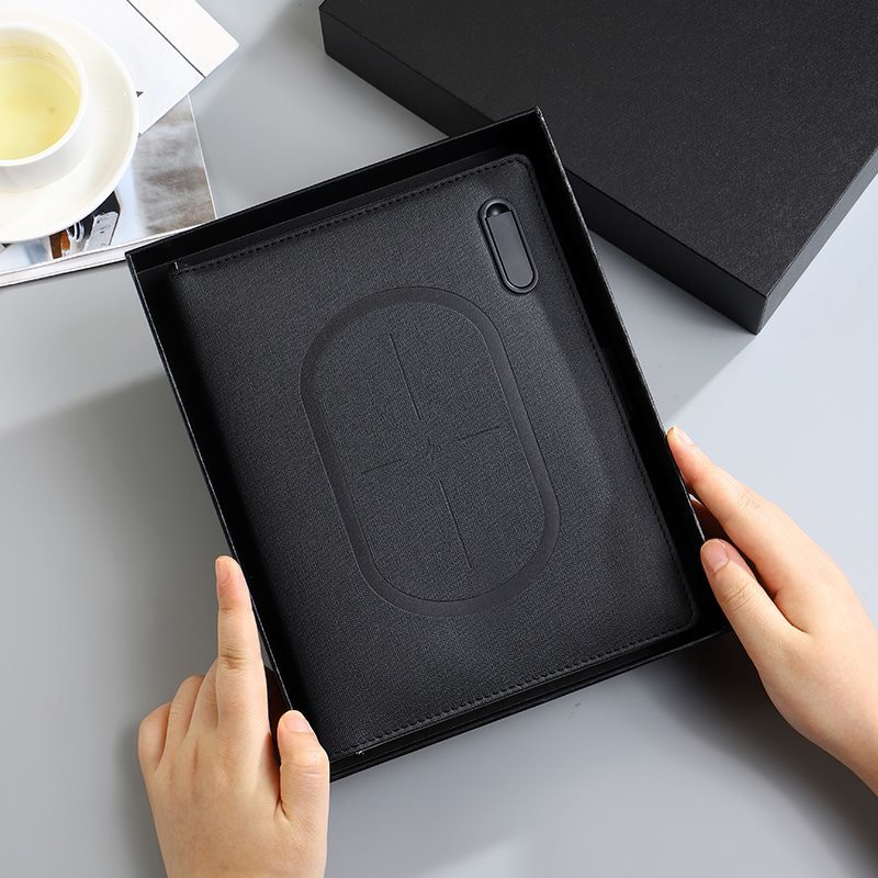 OEM A5 Microfiber PU Power Bank Notebook Wireless Charging 16GB USB