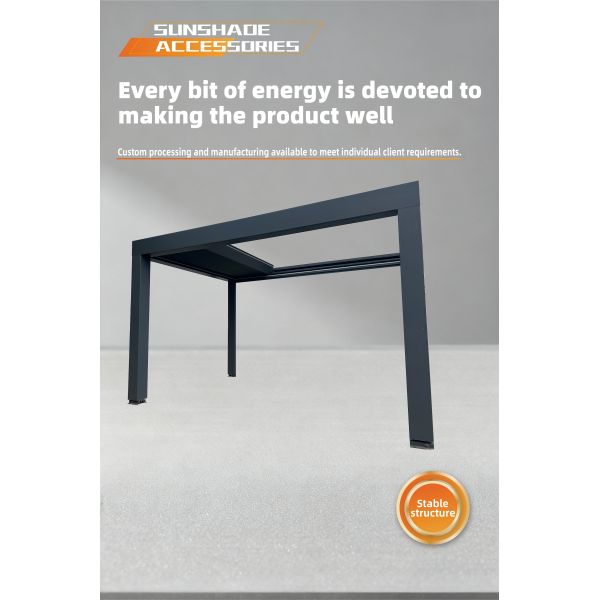 Folding Canopy with Reinforced Aluminum Alloy Frame for Wind Resistance Foldable Design for Villa Courtyards