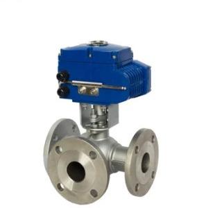 SS Thread Connection Electric Control Valve Industrial 3 Way Electric Ball Valve