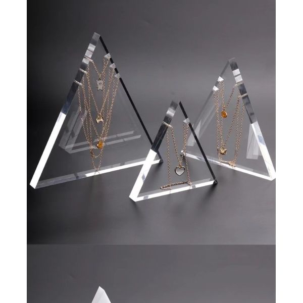 Moderne conception triangle collier acrylique Display Stand Holder Pour magasin de bijoux