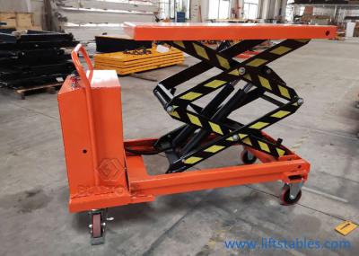A parte superior da Longo-tabela da plataforma giratória Pé-operou a alimentação de DC móvel de tabelas de elevador 750kg 230mm semi elétrica