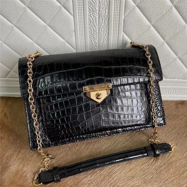 Authentic Crocodile Belly Skin Women Flap Purse Genuine Alligator Leather Lady Messenger Bag Female Single Shoulder Bag