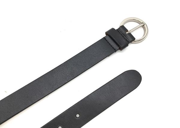 Round Buckle 140CM Womens Genuine Leather Belt Print Logo