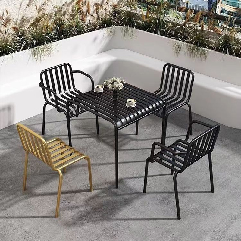 Weather-Resistant Aluminum Garden Chairs with Modern Design for Outdoor Furniture and Restaurant Sets - Fully Customizable