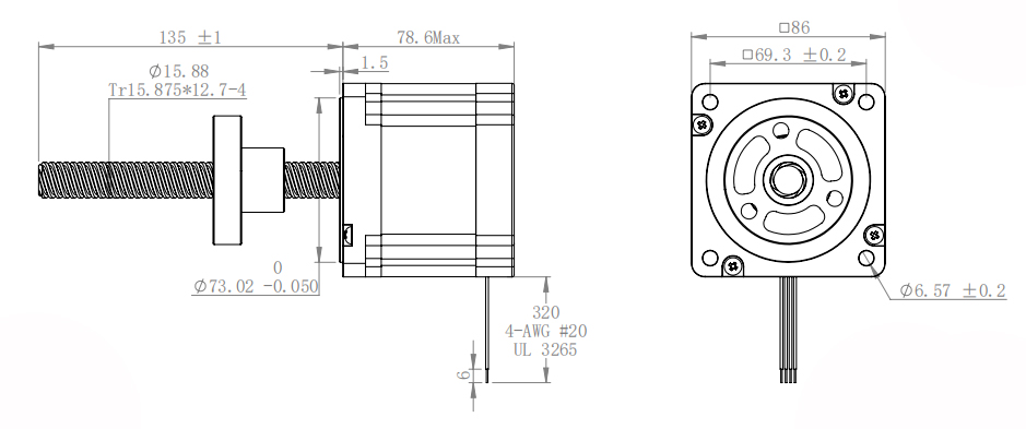 Мотор SM86C0905 NEMA34 86mm винта руководства линейный гибридный Stepper с гайкой