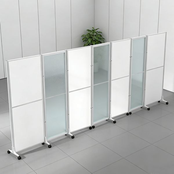 Modern Foldable Room Dividers Acrylic Office Table Partition Wall With Wheel
