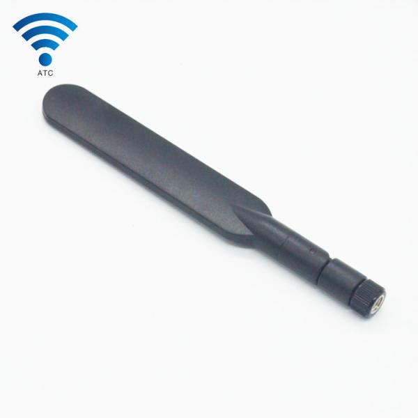800 - 2700 Mhz Indoor SMA 4G Antenna 5DBi Rubber Material Black Color