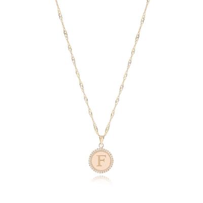 18K Gold ‘F’ Pendant Necklac