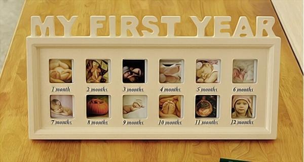 Compact Size Baby First 12 Months Photo Frame With Soft And Non Toxic Material