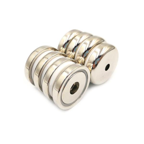 Antirust Industrial Neodymium Pot Magnets With Countersunk Hole Customized