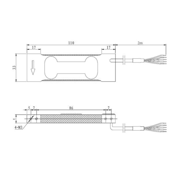0.1kg 0.3kg 0.6kg 1kg 3kg Célula de carga compacta de un solo punto para medir peso WL-113