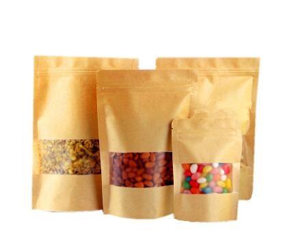 Food grade Resealable Zipper Kraft Paper moistureproof Bags Food Packaging vacuum Bags