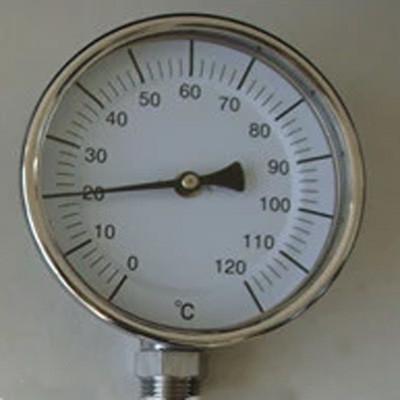 Waterproof 0 - 120C SS Bottom Bimetallic Thermometer With 6 Aluminum Dial
