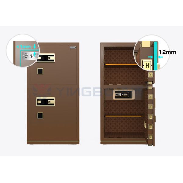 95kg Biometric Fingerprint Lock Safe Box Dual Alarm YB/N7-120D Coffee Office Lock Box