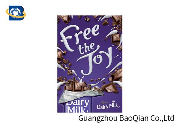 Snacks / Chocolate Advertising Poster Lenticular 3D , Lenticular Photo Printing Stunning Design