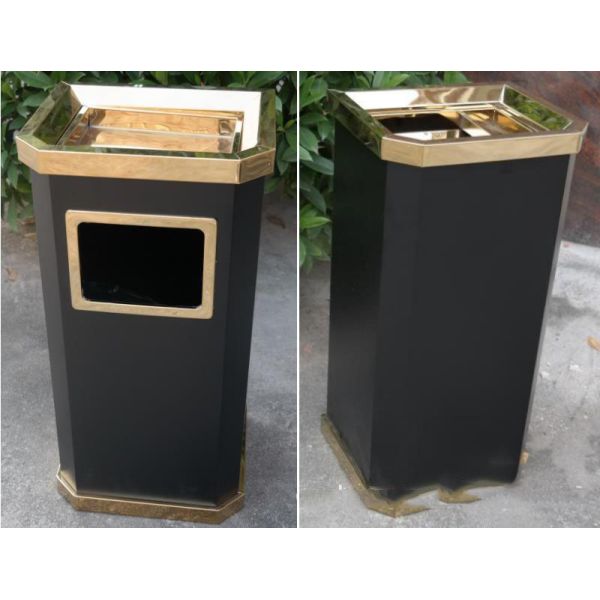 Hotel Supermarket School Fruit Peel Bucket Indoor and Outdoor Ash Bucket Shopping Mall Round Stainless Steel Trash Can