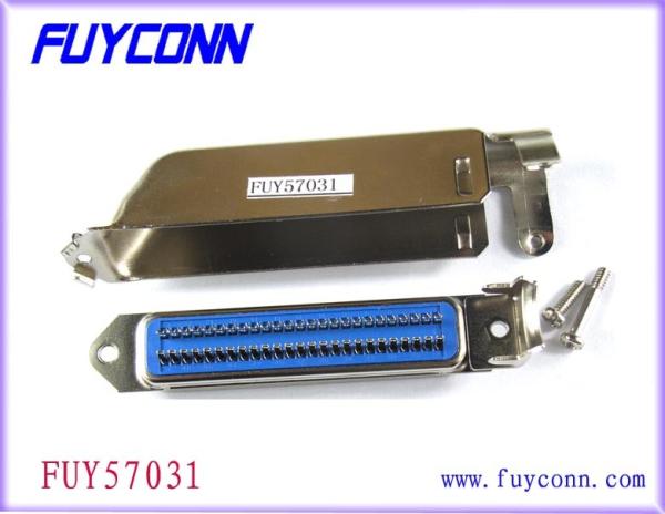 Conector de 50 Pin Male Centronic Solder Pin com a capa do metal de 90 graus