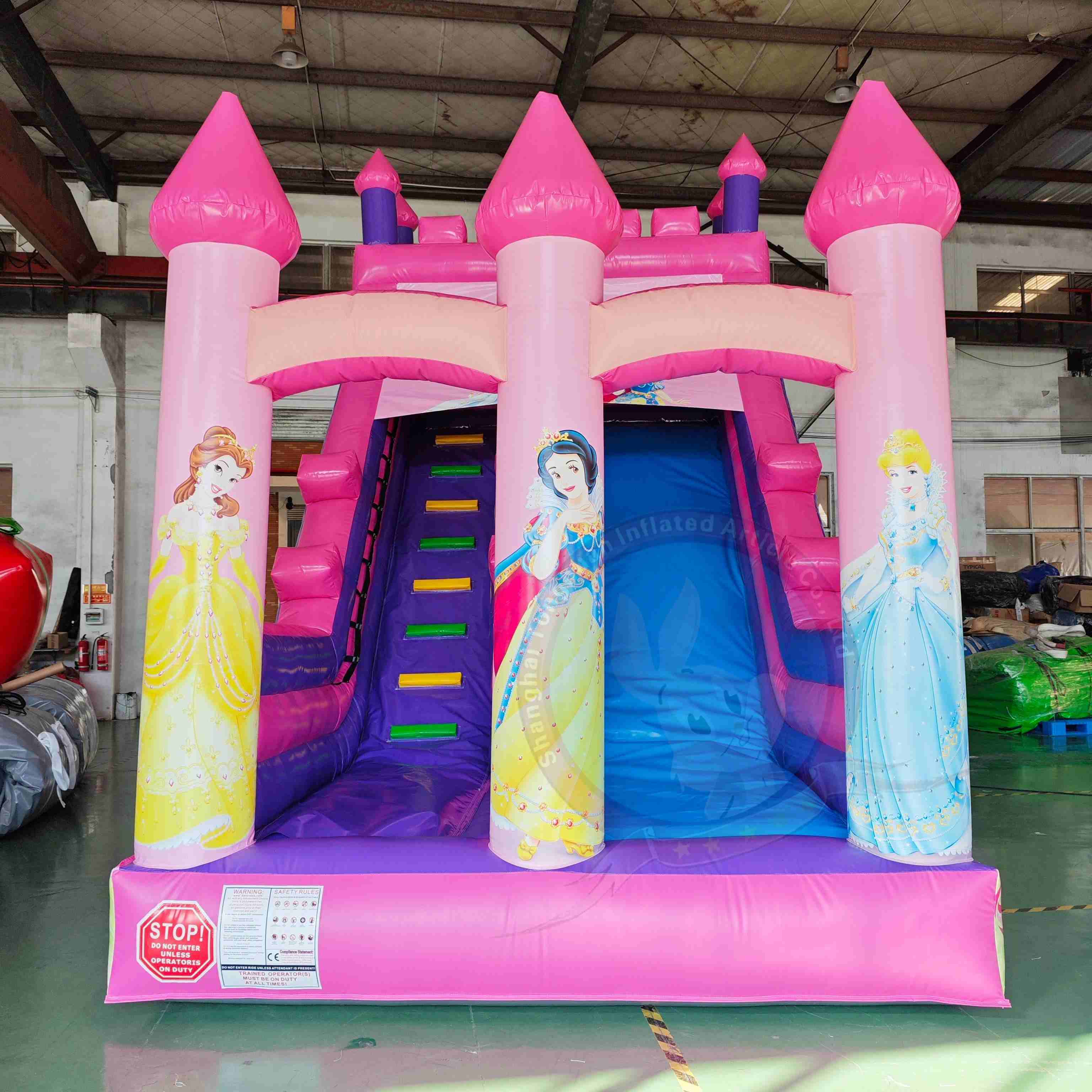 Cartoon Princess Inflatable Slide Big Inflatables Custom Land Slide Playground Equipment for Outdoor Events and Amusement Park