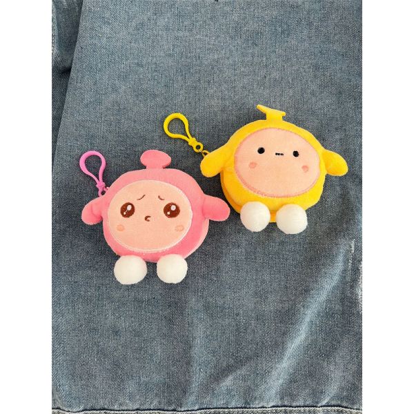 EGG PARTY ROUND PLUSH COIN PURSE SCHOOLBAG PENDANT EARPHONE STORAGE BAG COIN POUCH
