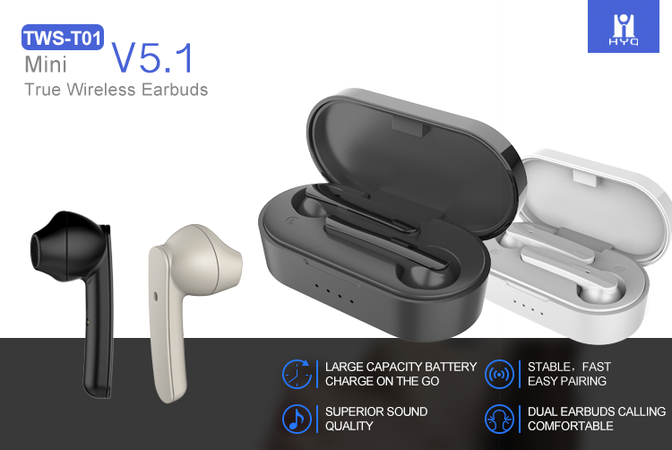 20kHz 95dB TWS4 Wireless Headphones 300 MAh Charge Box