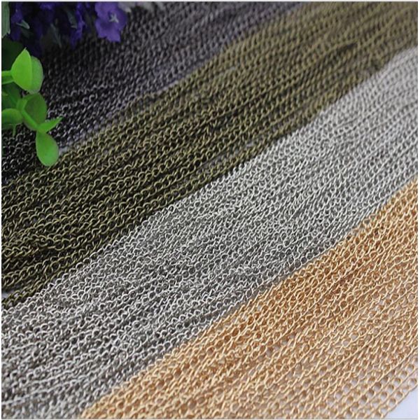 Cheap small 3 mm width iron gold decorative bag accessories metal shoulder chains for handbags