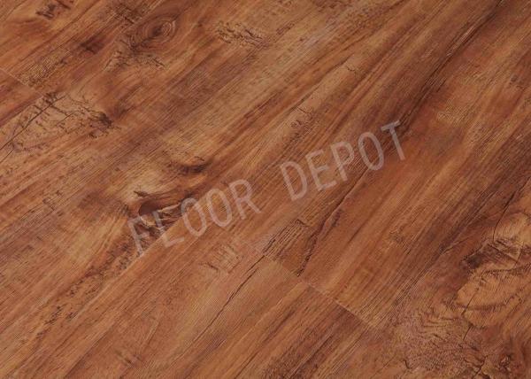 Wear Resistant HDF Laminate Wood Flooring AC4 Carb2 V Groove EIR Waxed Crystal Surface