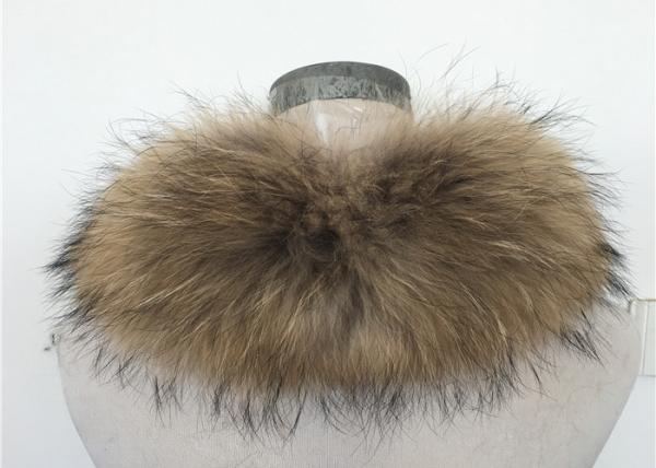 Raccoon Fur Collar Soft fluffy Smooth Natural Color Large Long Collar Detachable For Winter Jacket