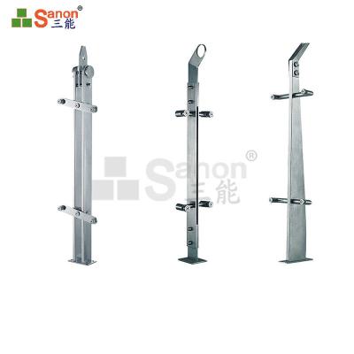 Interior / Exterior Stainless Steel Balustrade Posts Polished Finish Modern 316 Balcony