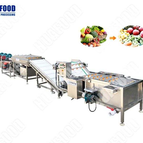 Fruit Food Drying Machine Washing Blanching Cooling Freezing Packing Line