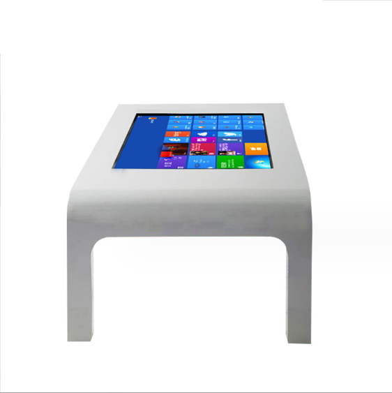 Free Standing 43/55 Inch Indoor LCD Interactive Android or Windows System Smart Touch Screen Table Metal Material for Coffee