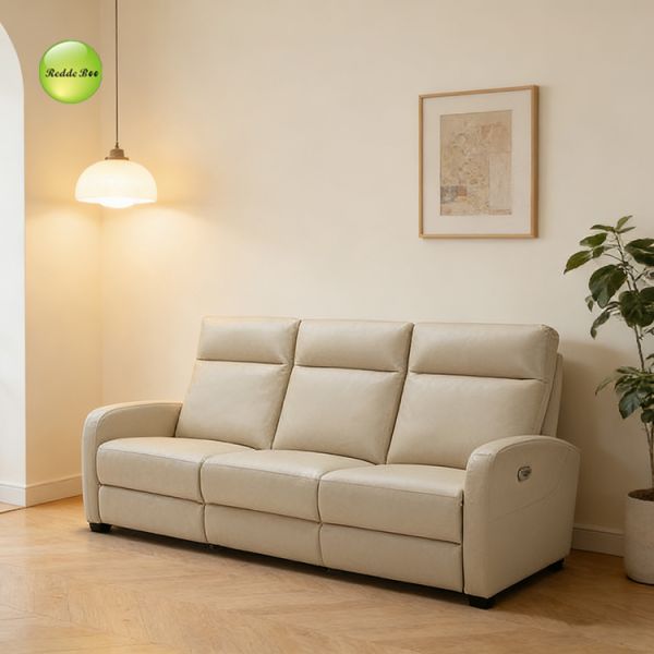 Luxury Light Tone Reclining Sofa: Clean Lines, Plush Padding – Top Pick for Airy, Stylish Modern Homes