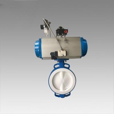 Ventilateur papillon pneumatique de scellement en PTFE, Ventilateur papillon pneumatique actionné DN25~DN1000