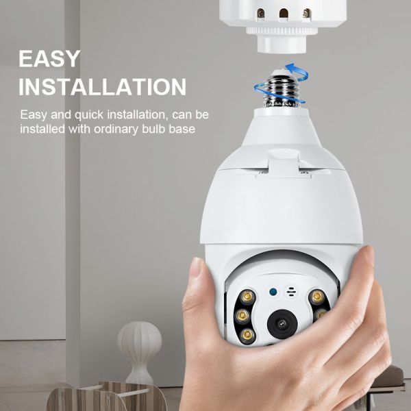 360 Degree HD Surveillance PTZ Security Wifi Cctv Network Camera for Smart Light Bulb