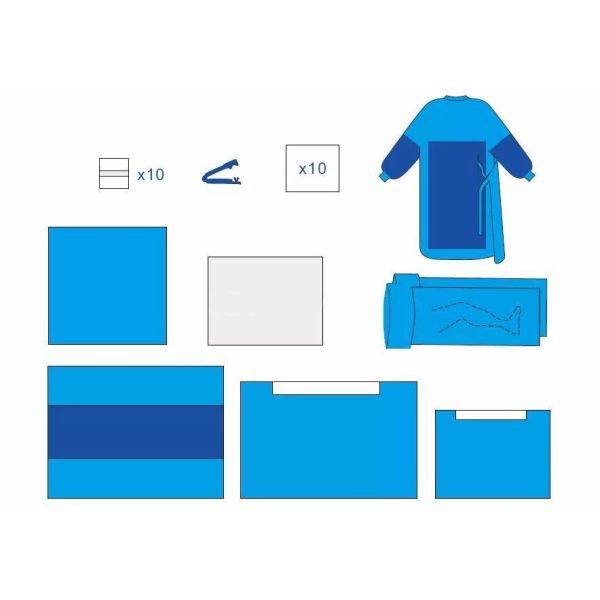 Одноразовые хирургические пакеты Стерилизованный пакет доставки хирургической простыни