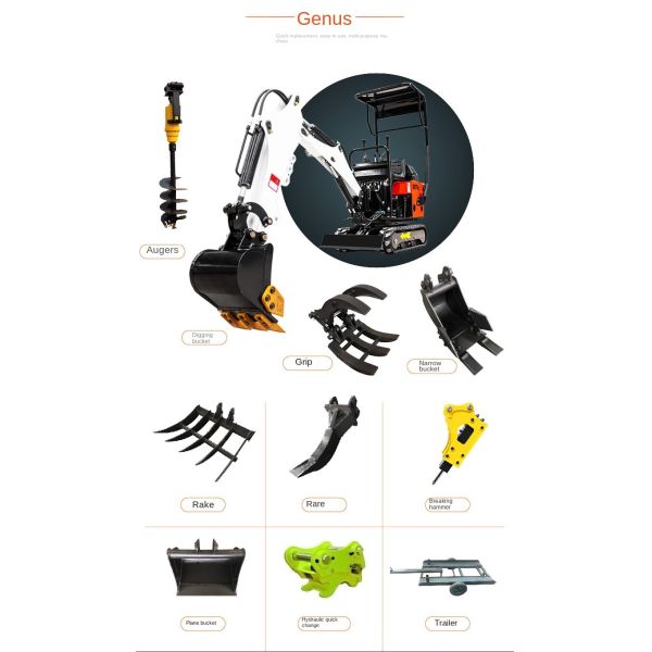 Poids léger 0,8 tonne Mini Excavateur à voie fermière Utiliser de petites machines de déplacement de terre